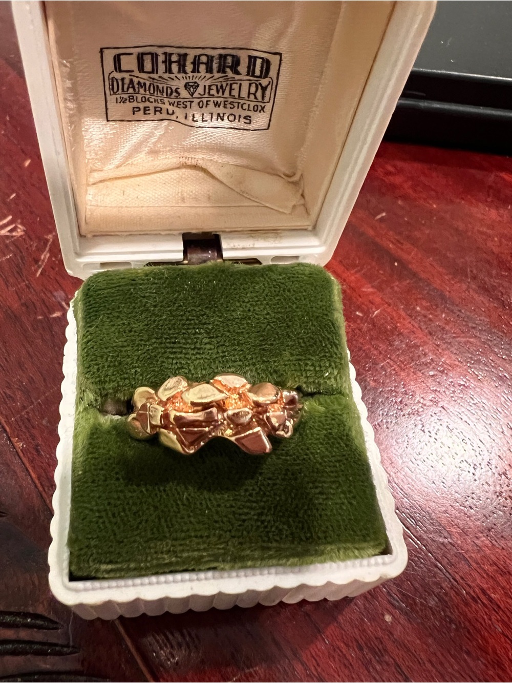 Vintage 80s 18kt gold plate size 8.75 nugget ring